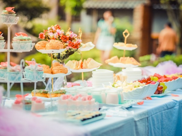 Reception Hall with Catered Food